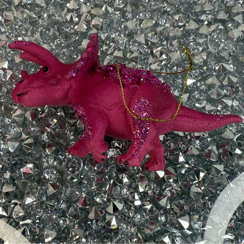 Sparkle Pink Triceratops Ornament tree Accessories